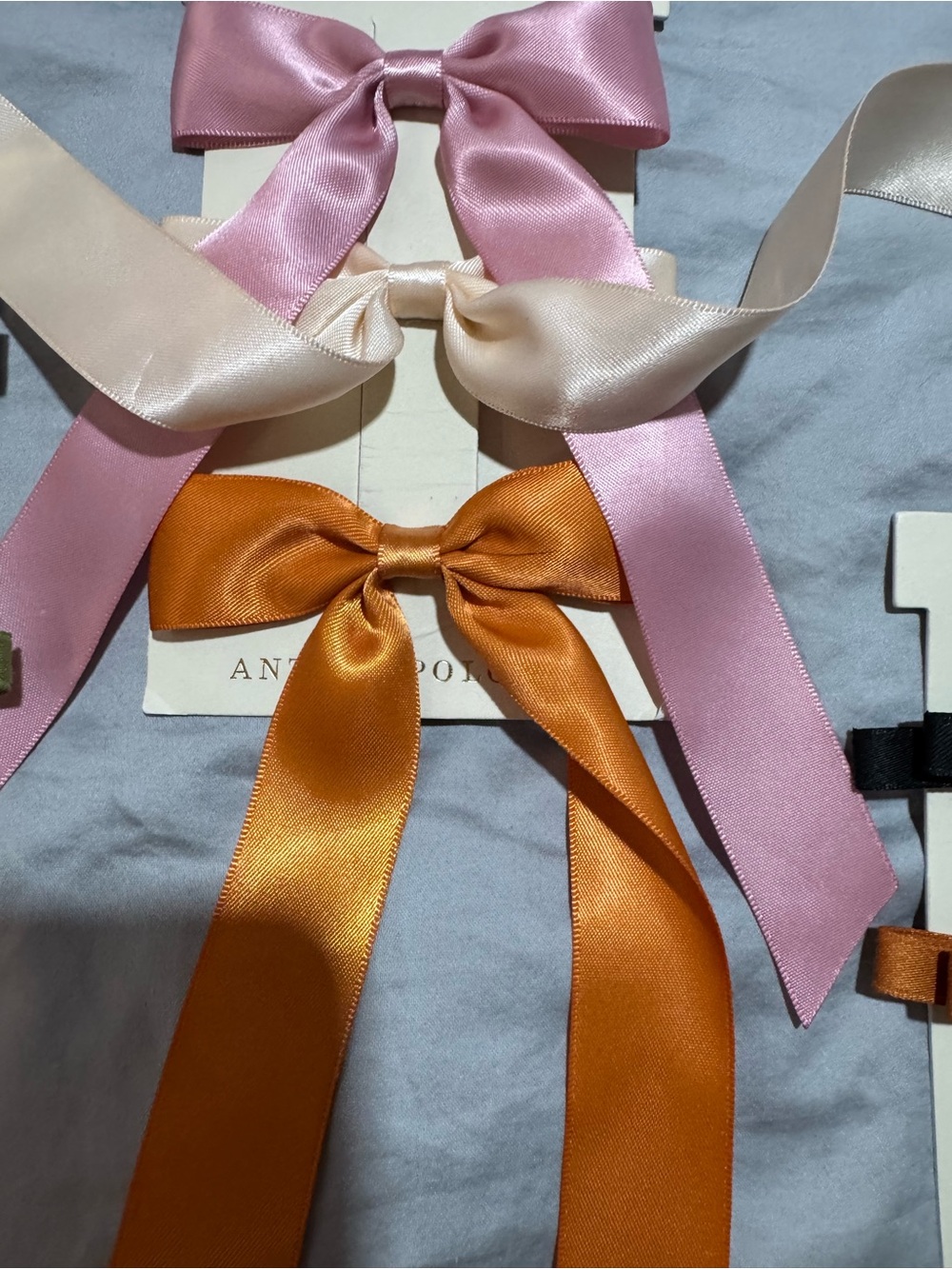 Anthropologie Hair Bows in Pink, Cream & Orange